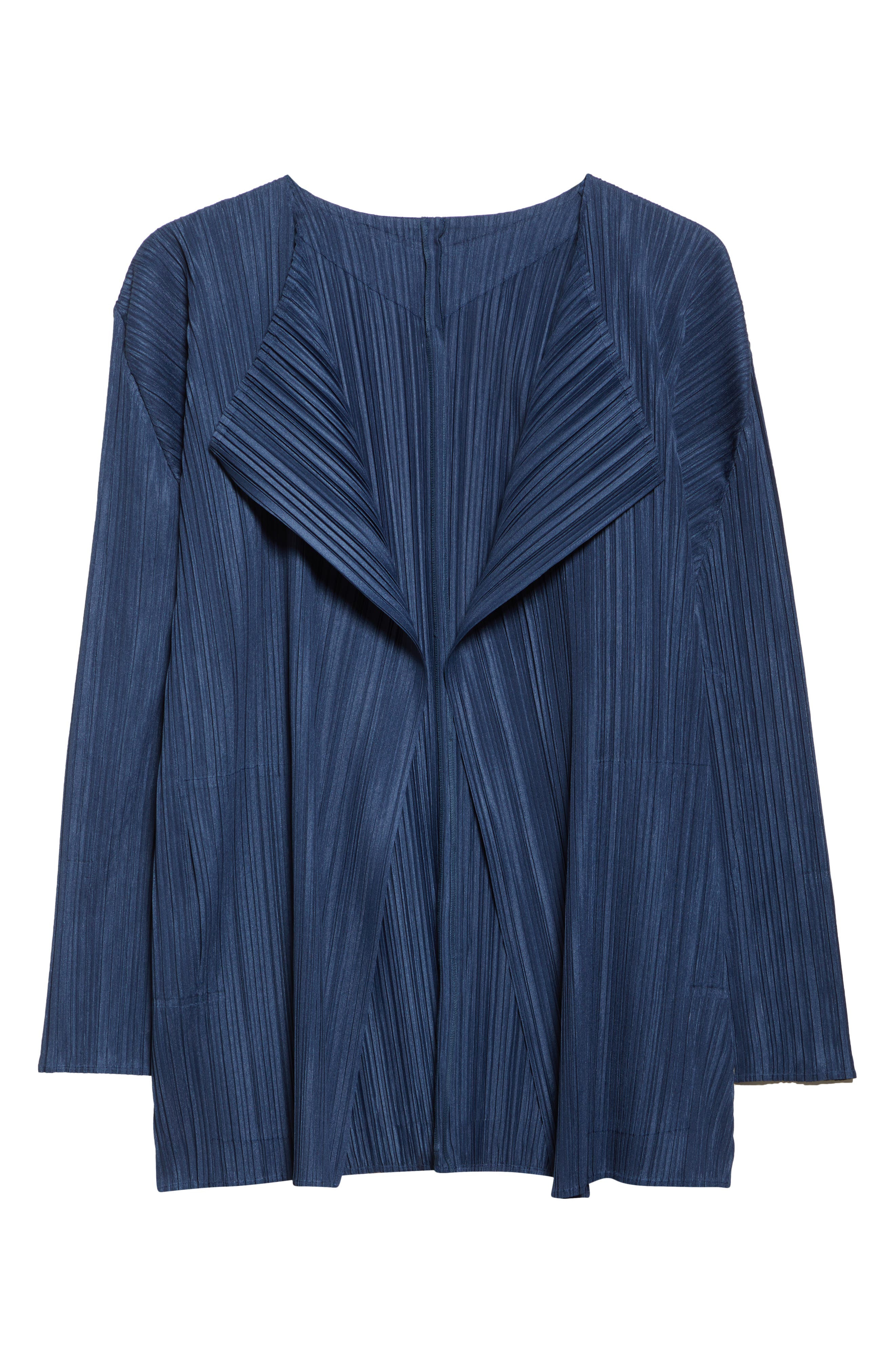 Pleats Please Issey Miyake Mellow Pleated Jacket in Navy at Nordstrom - 7