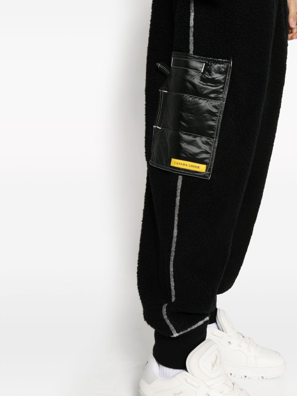 logo-patch fleece track pants - 5