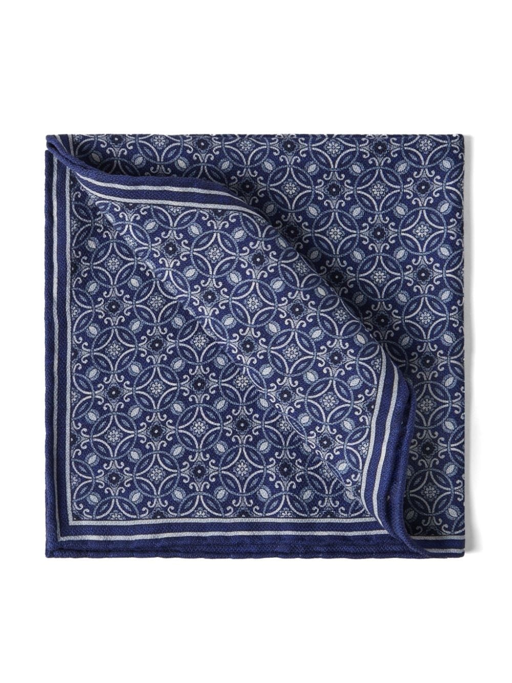 geometric-pattern reversible silk pocket square - 3