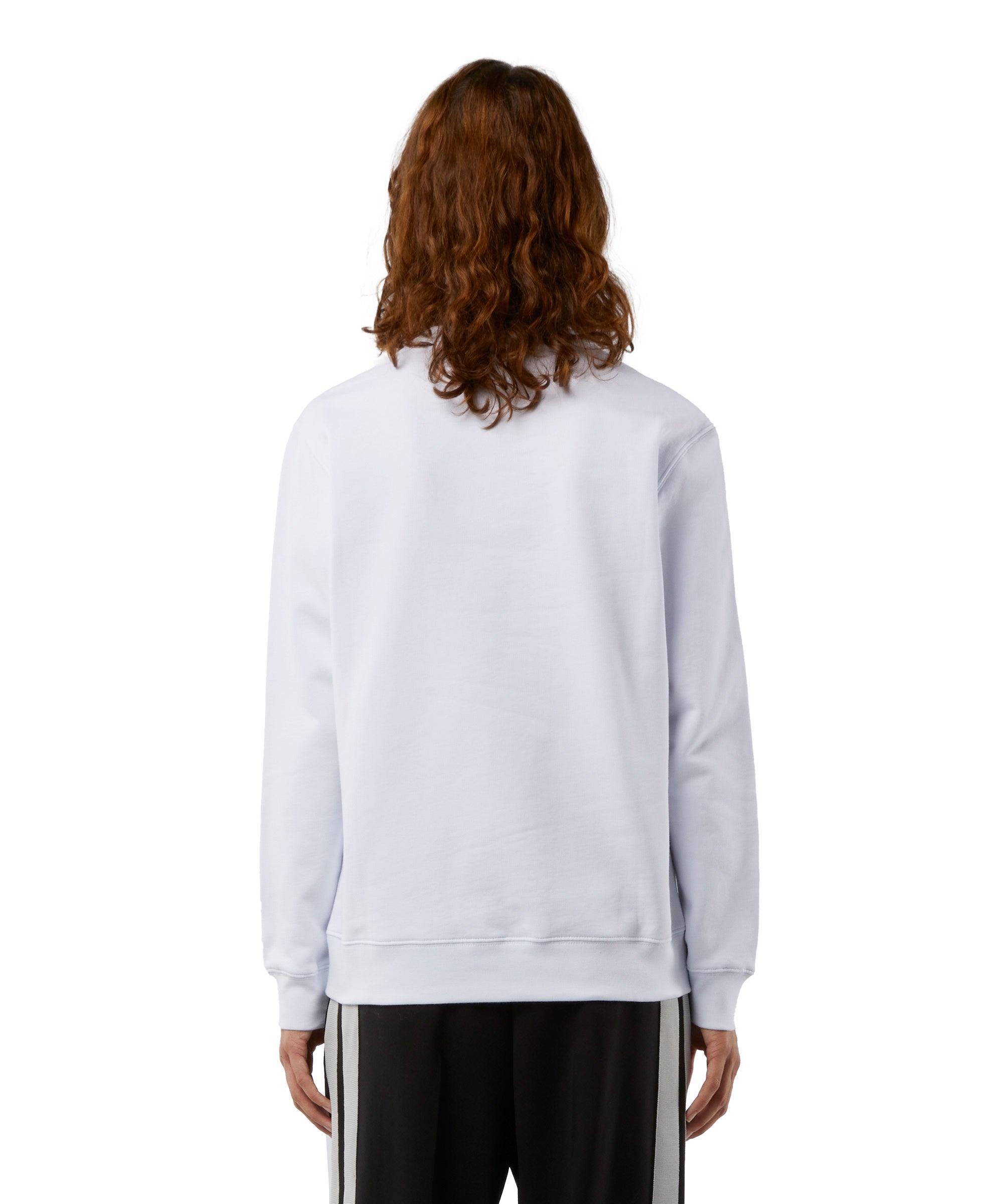 Crew neck cotton sweatshirt in a solid colour - 3