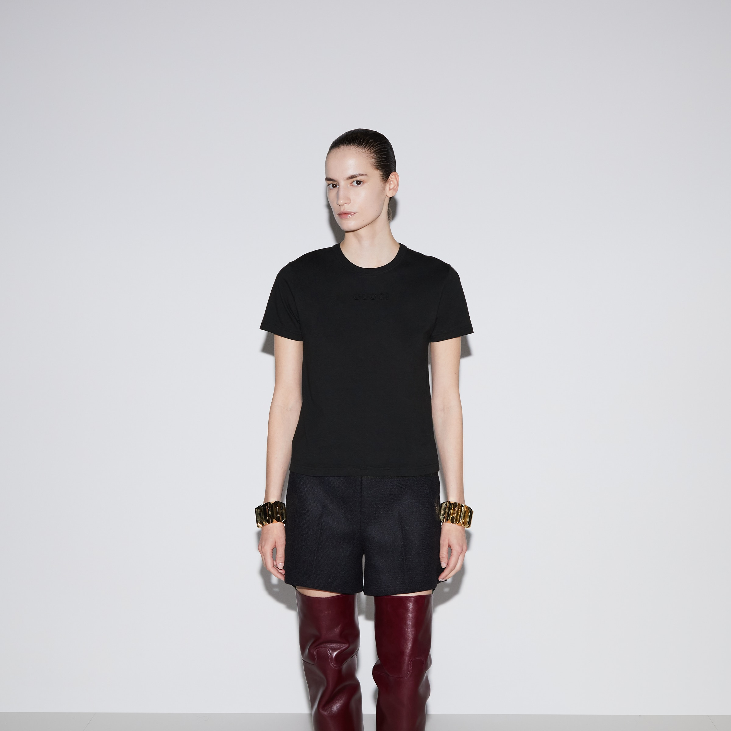 Embroidered cotton jersey T-shirt - 3