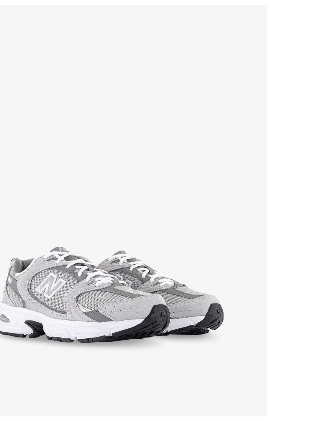 MR530 logo-embossed leather and mesh low-top trainers - 3