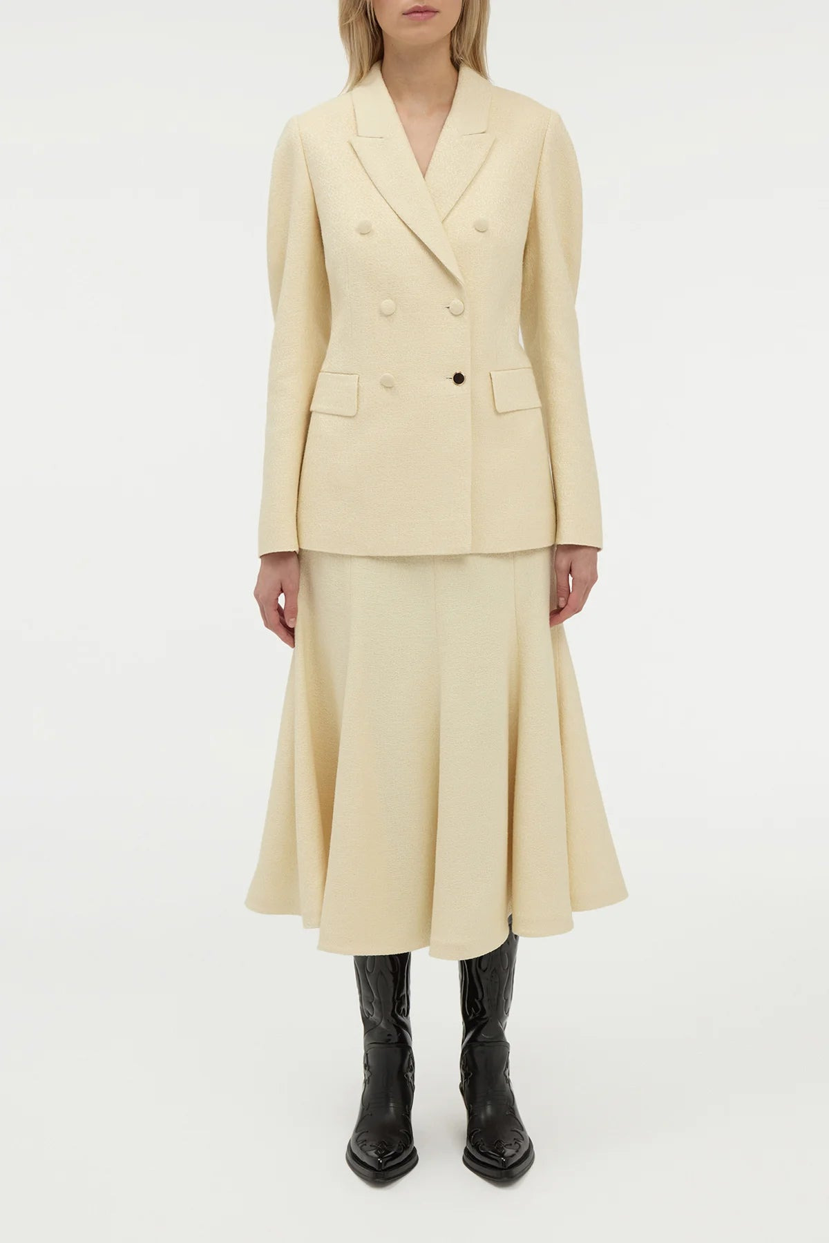 Sedna Blazer in Ivory Silk Tweed - 3