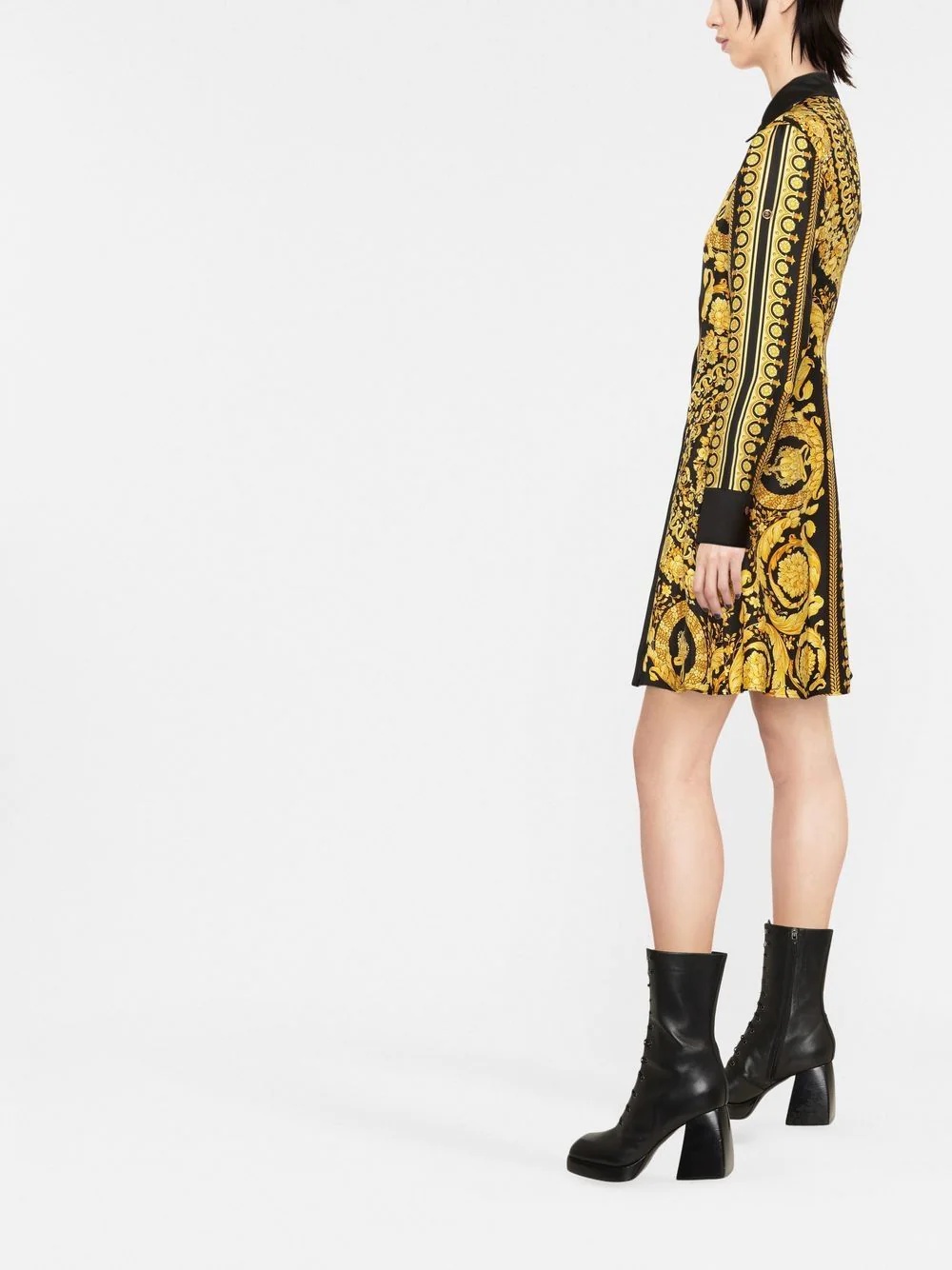 Barocco-print pleated dress - 3