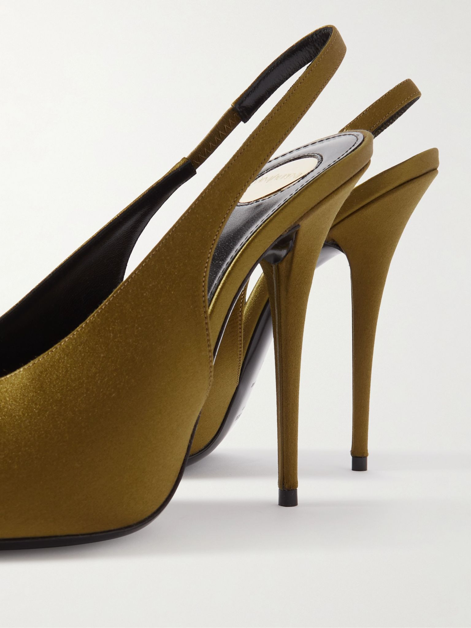 L'Entracte satin slingback pumps Brown - 4