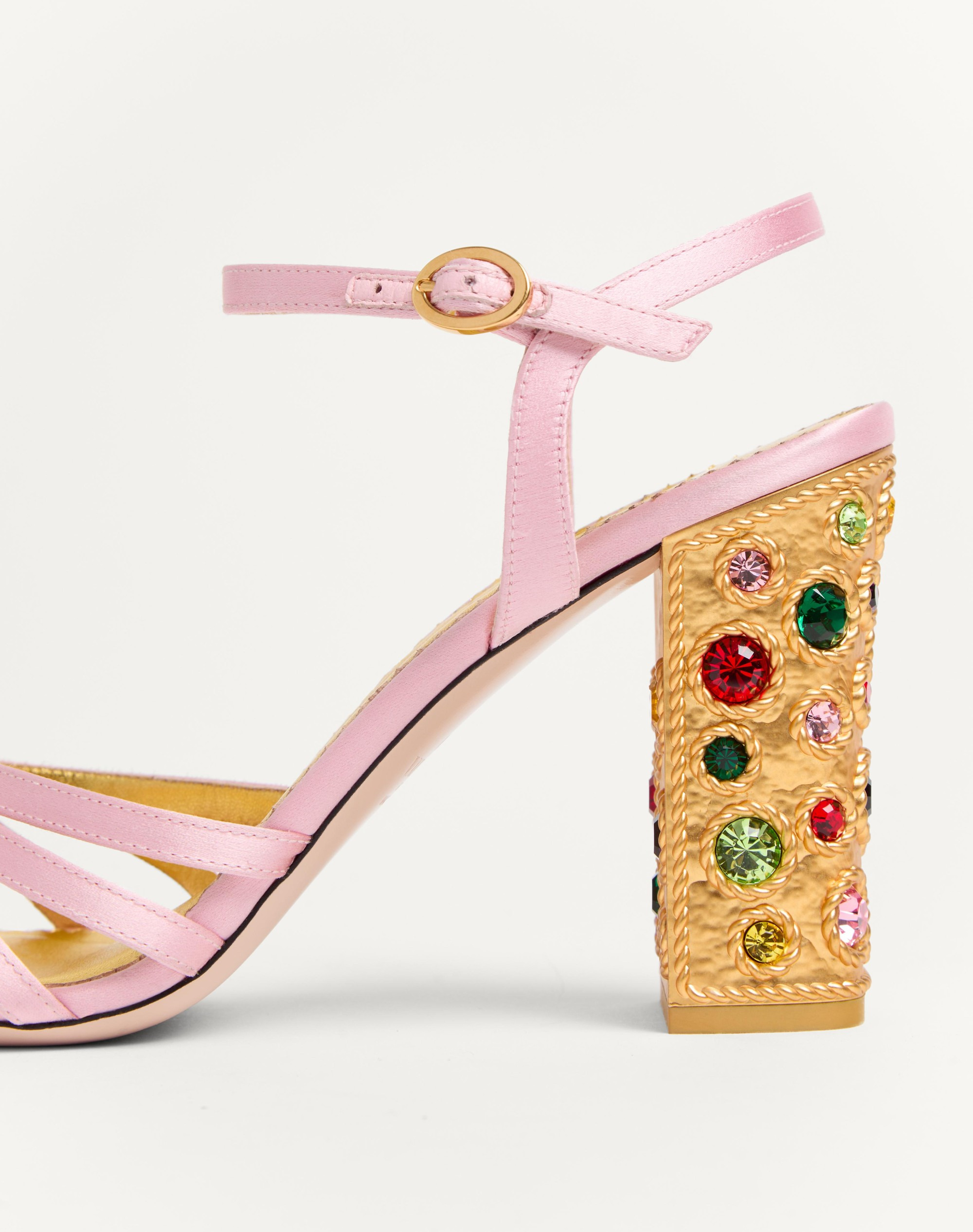 PRESHOES SATIN SANDAL WITH CRYSTALS 90MM - 7