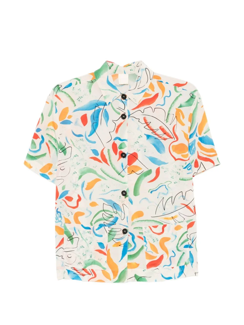 abstract-print shirt - 1