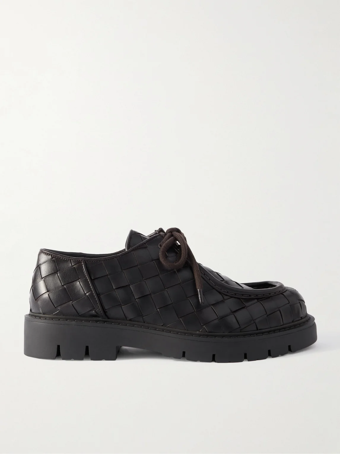 Intrecciato Leather Derby Shoes - 1