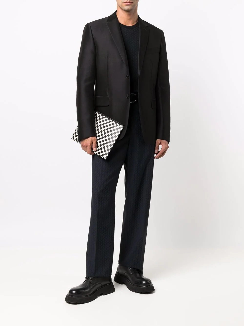 logo-jacquard tailored trousers - 2