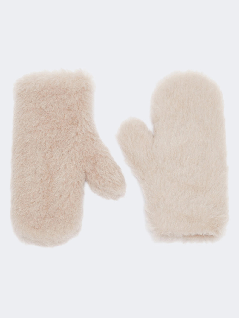 OMBRATO Mittens in alpaca and wool Teddy fabric - BEIGE 1