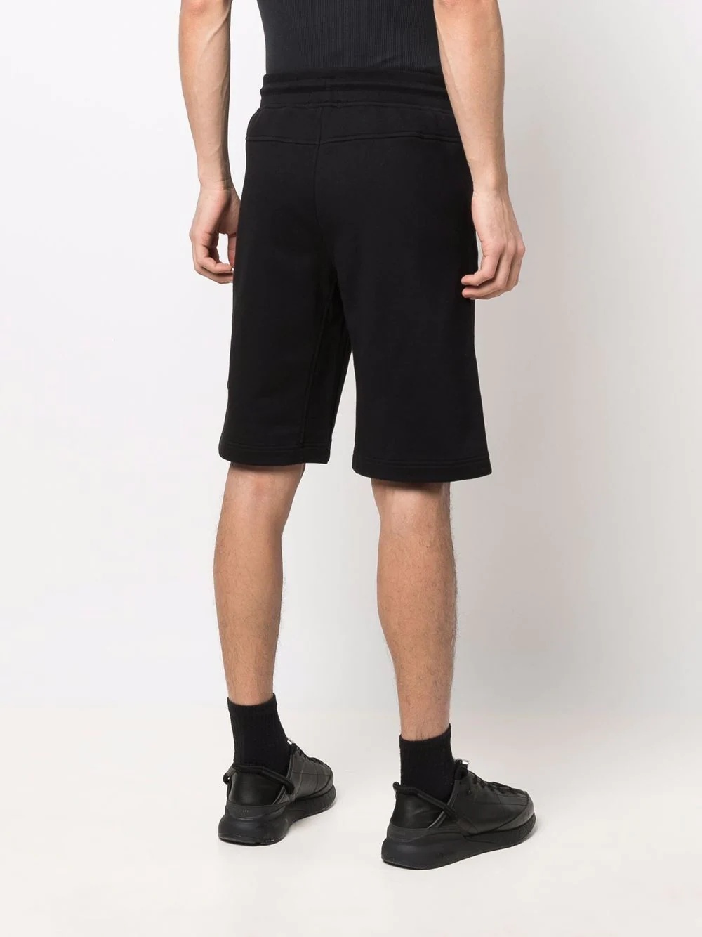 logo-patch cotton track shorts - 4