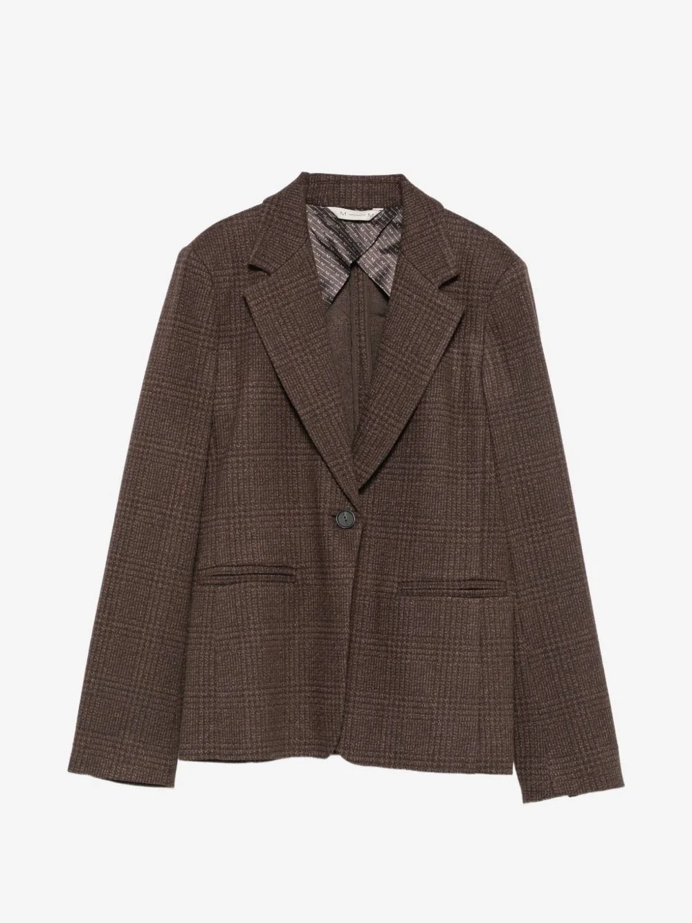 check-pattern single-breasted blazer - 1