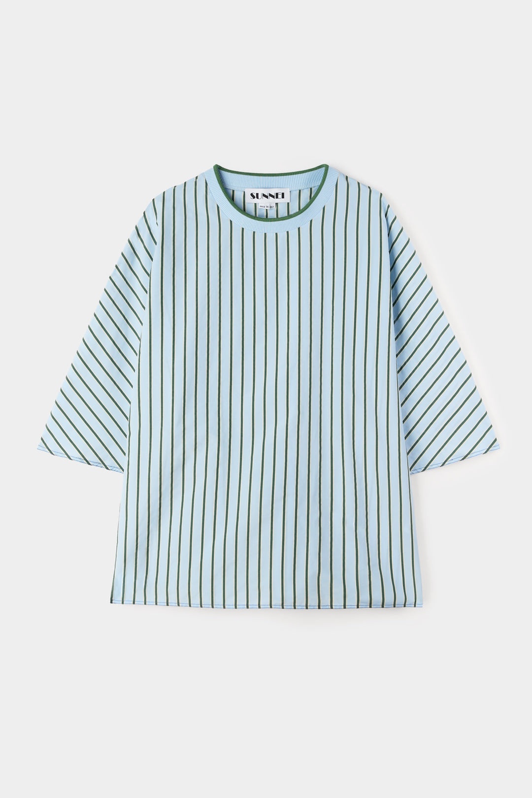 KIMONO T-SHIRT / green & blue stripes - 2