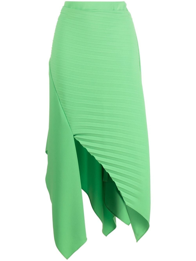 pleated asymmetric midi skirt 1