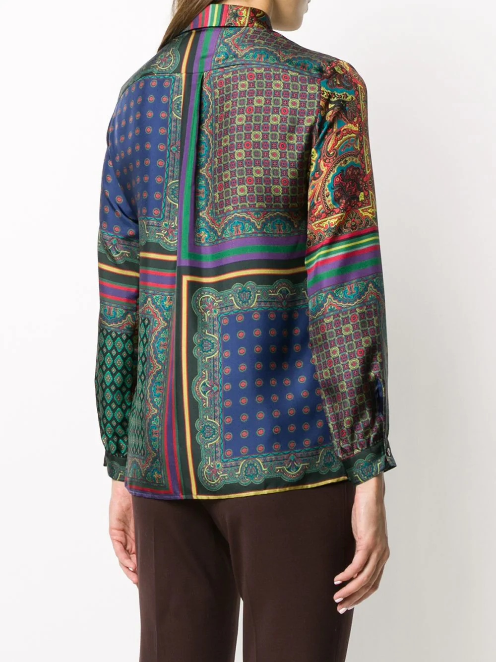 print mix long-sleeve shirt - 4