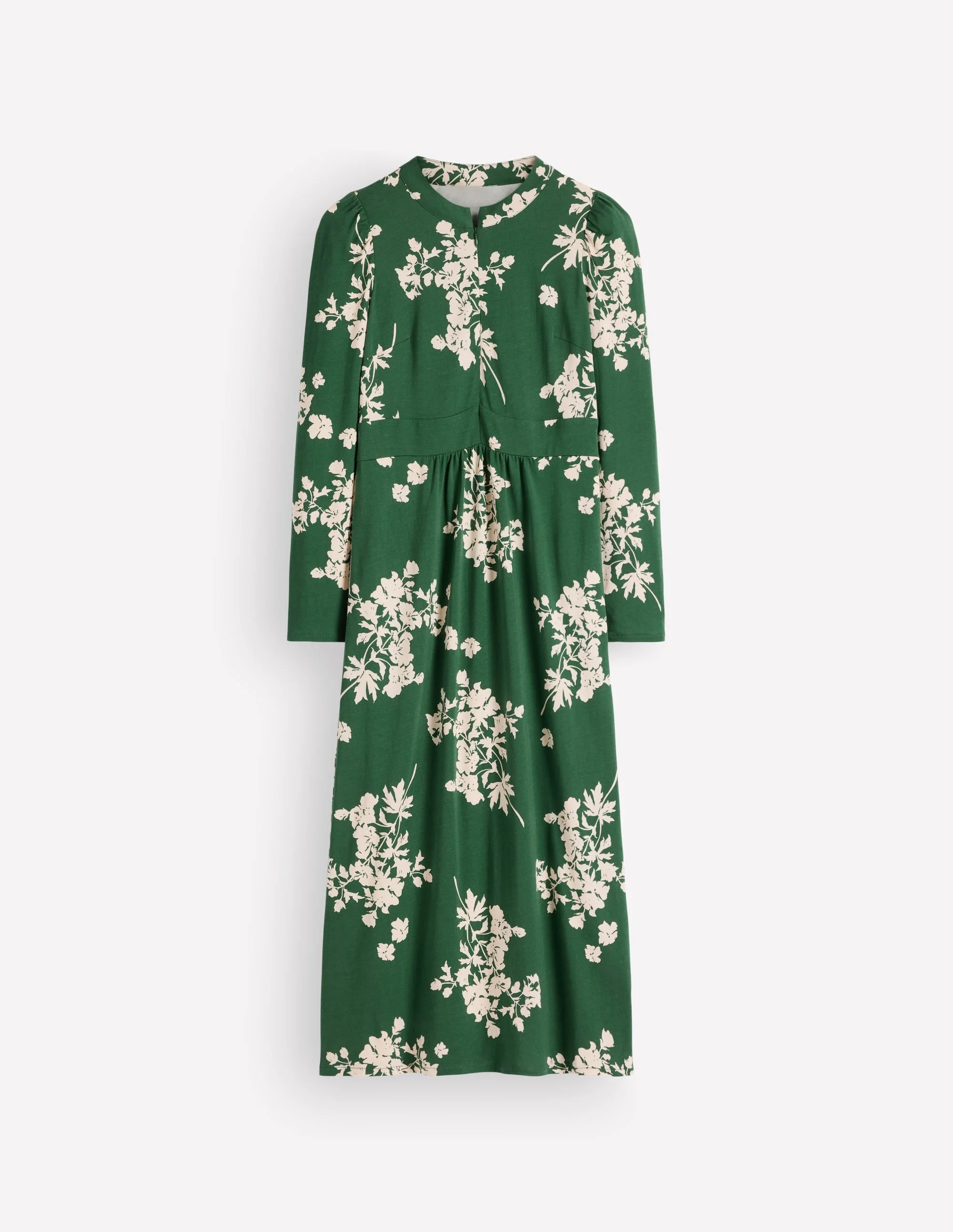 hunter green jersey dress BODEN Hope Zip Detail Dress-Hunter Green, Flecked Bunch - D1816-LGR Holiday dress