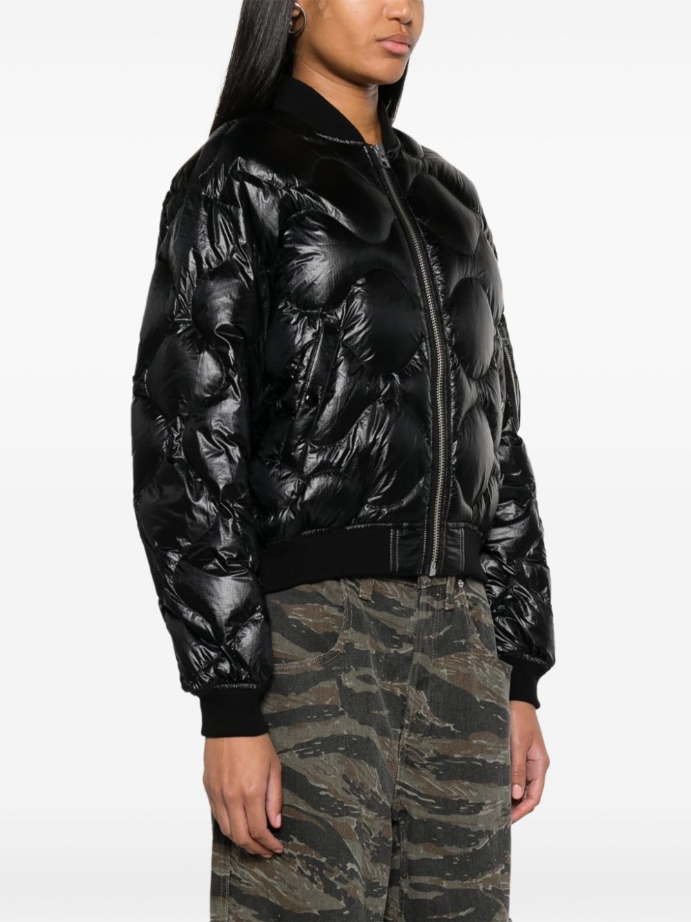 band-collar padded jacket - 3