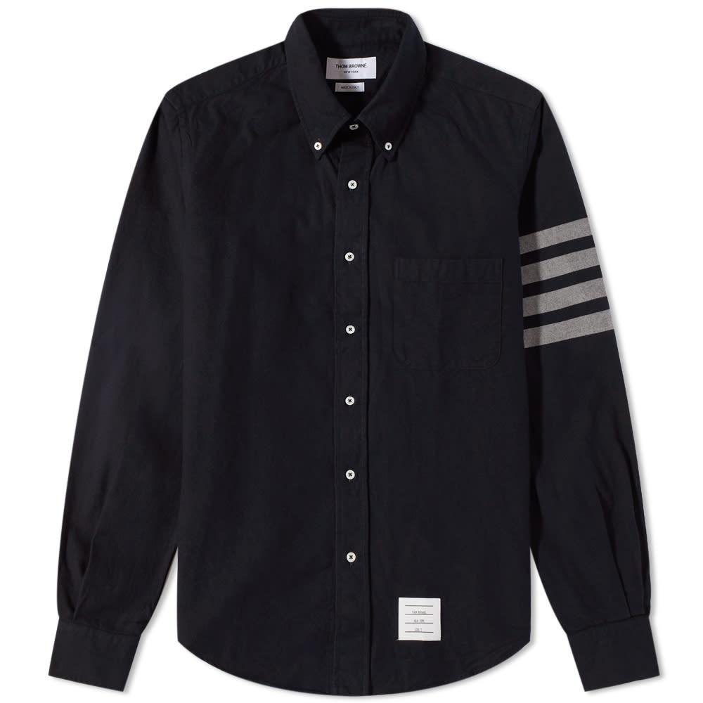 Thom Browne 4 Bar Button Down Flannel Shirt - 1