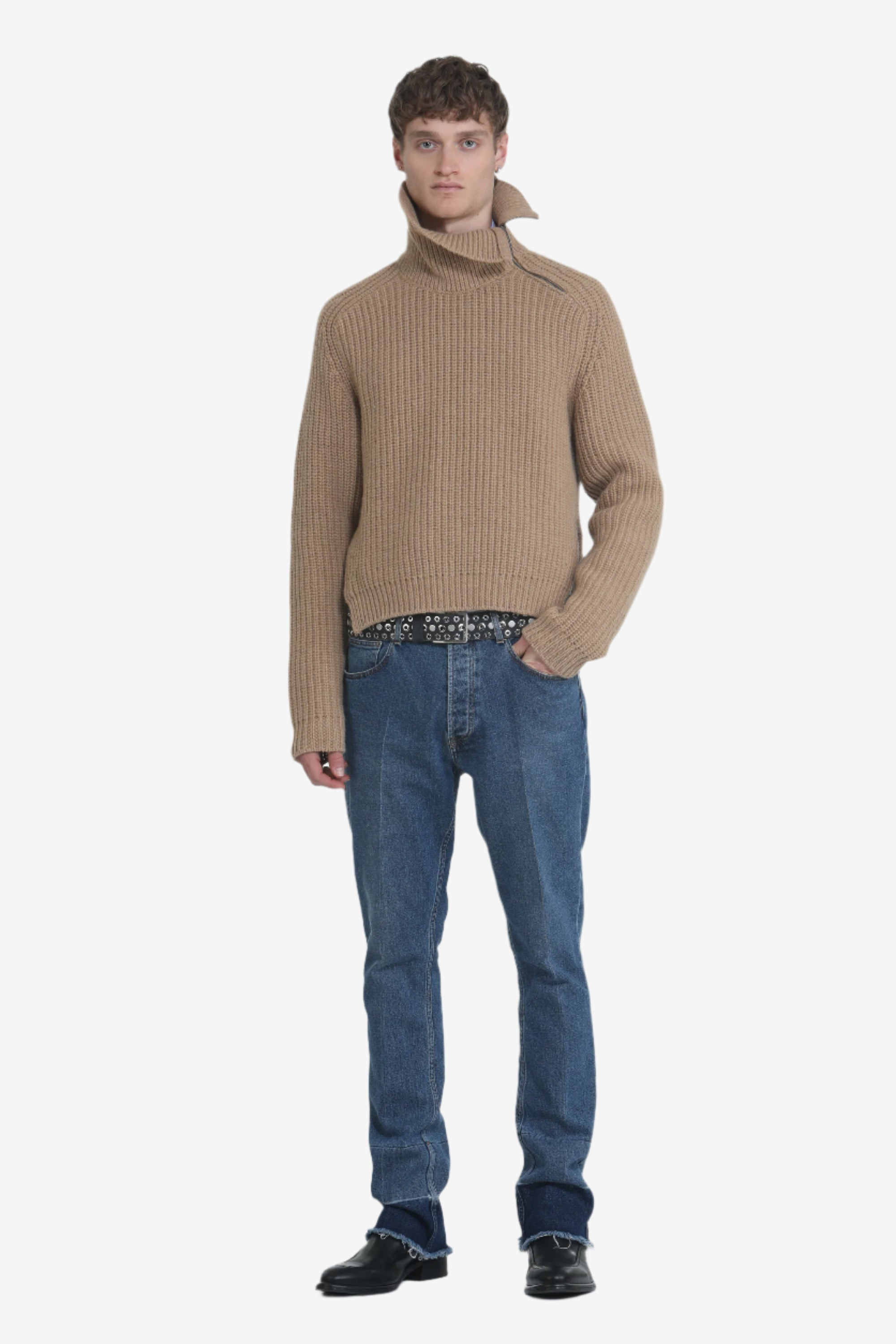 HIGH NECK SWEATER WITH ZIP CLOSURE - 2