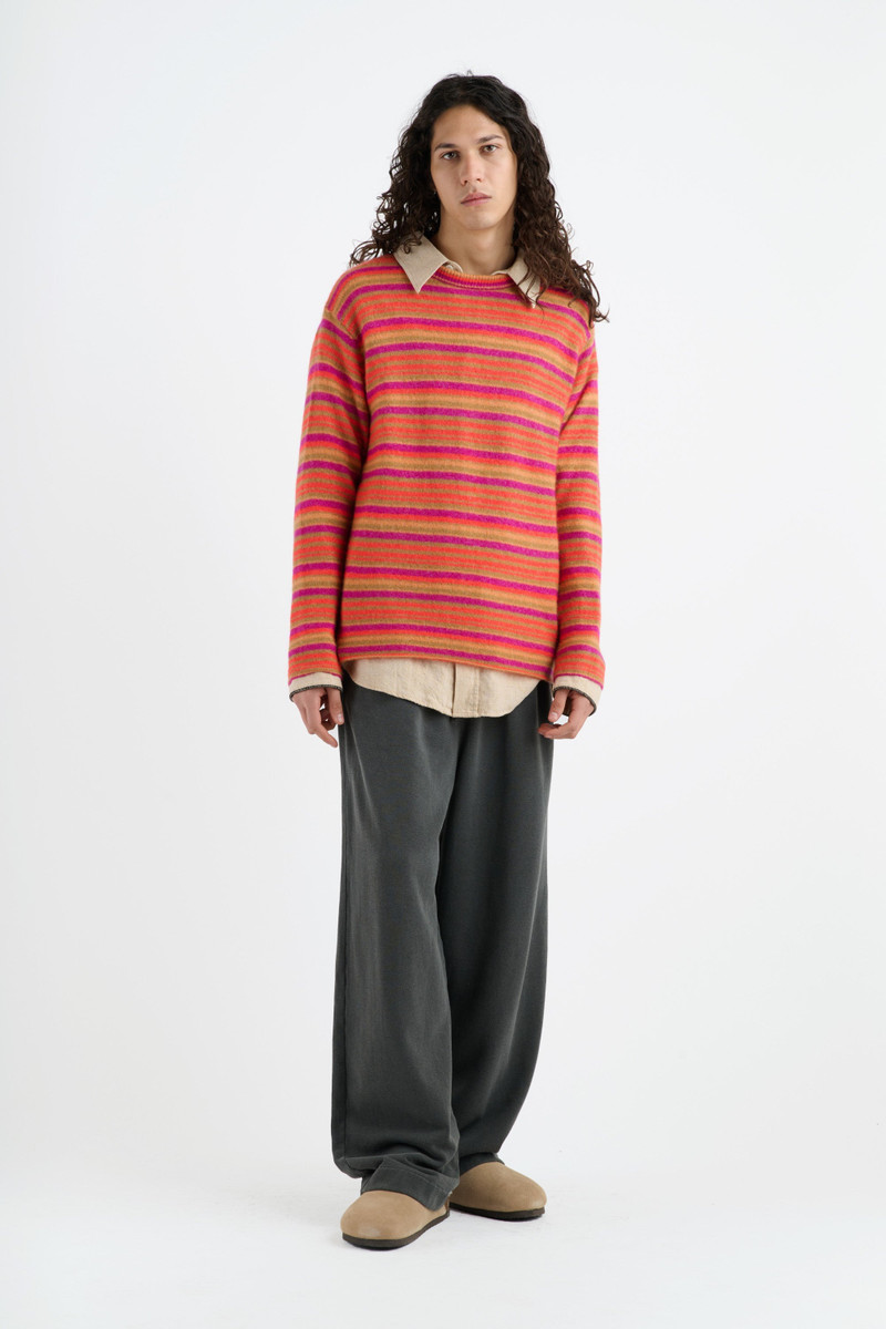 The Elder Statesman PLANAR STRIPE CREW outlook