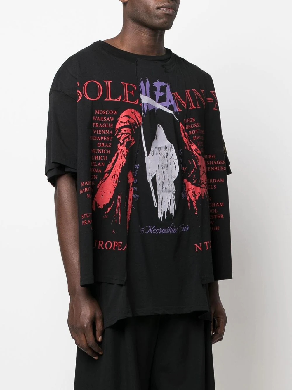 Raf Simons graphic-print layered T-shirt | REVERSIBLE