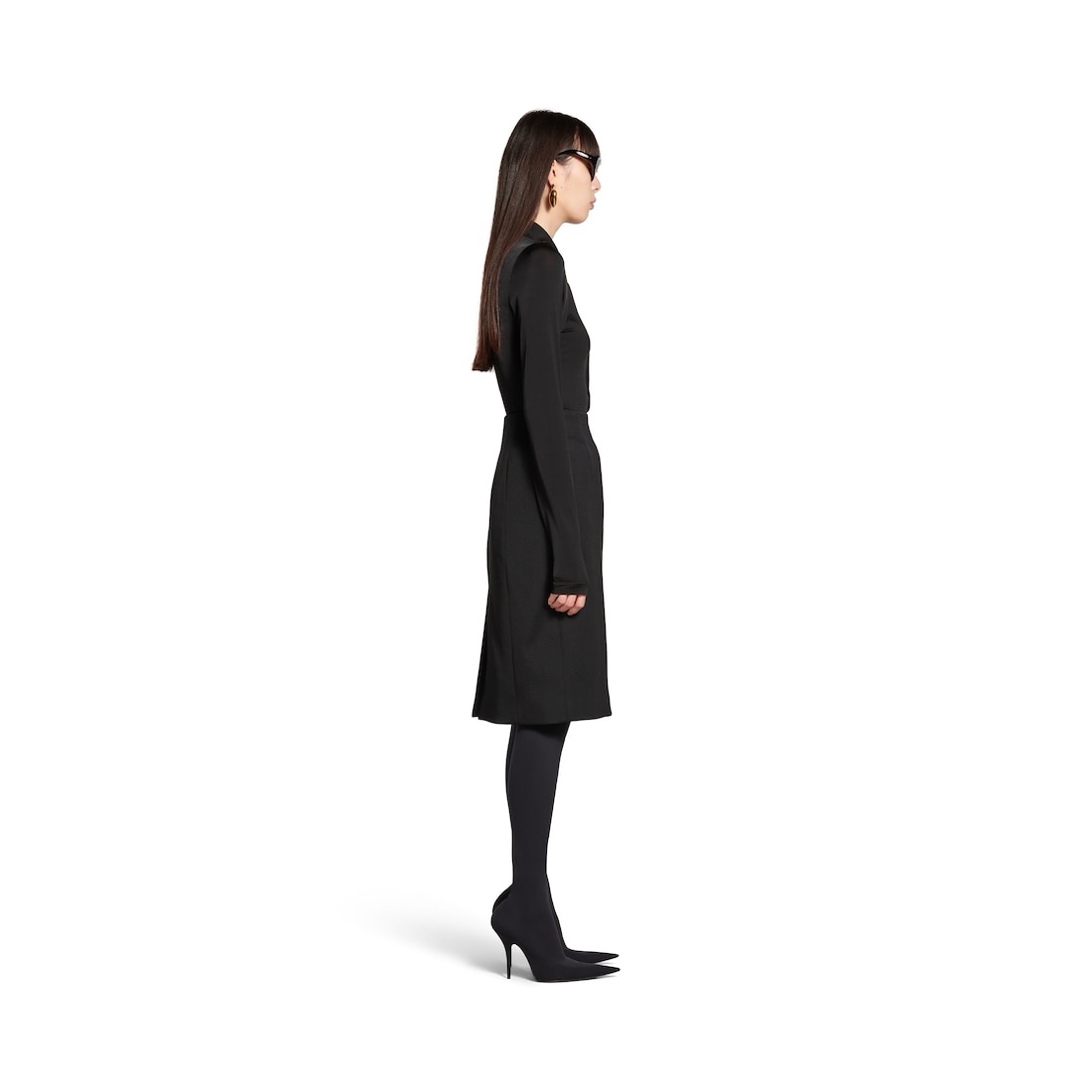 Women's Hourglass Midi Skirt in Black - 3