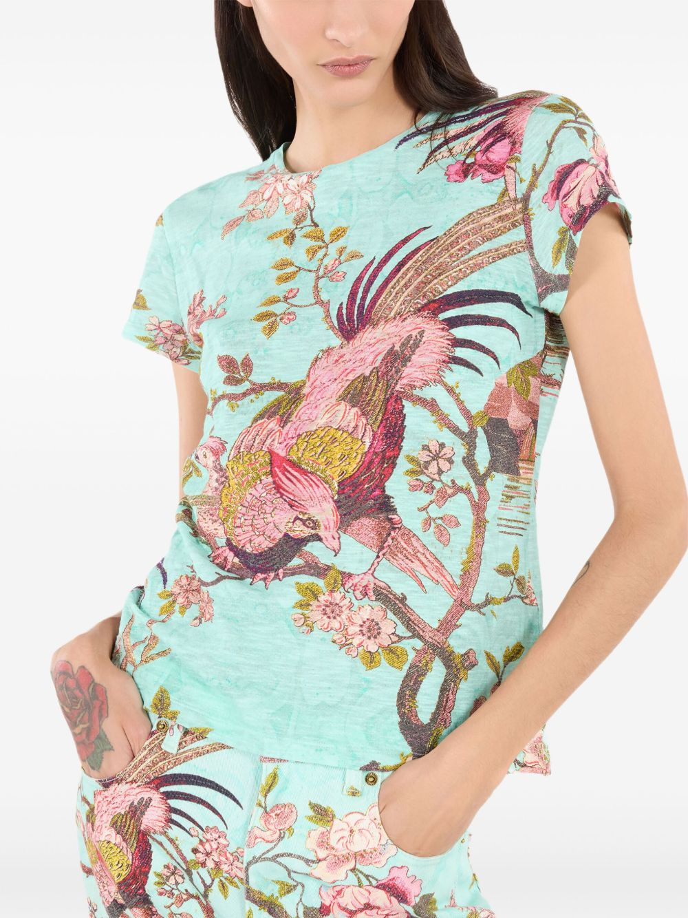 bird-print short-sleeve T-shirt - 5