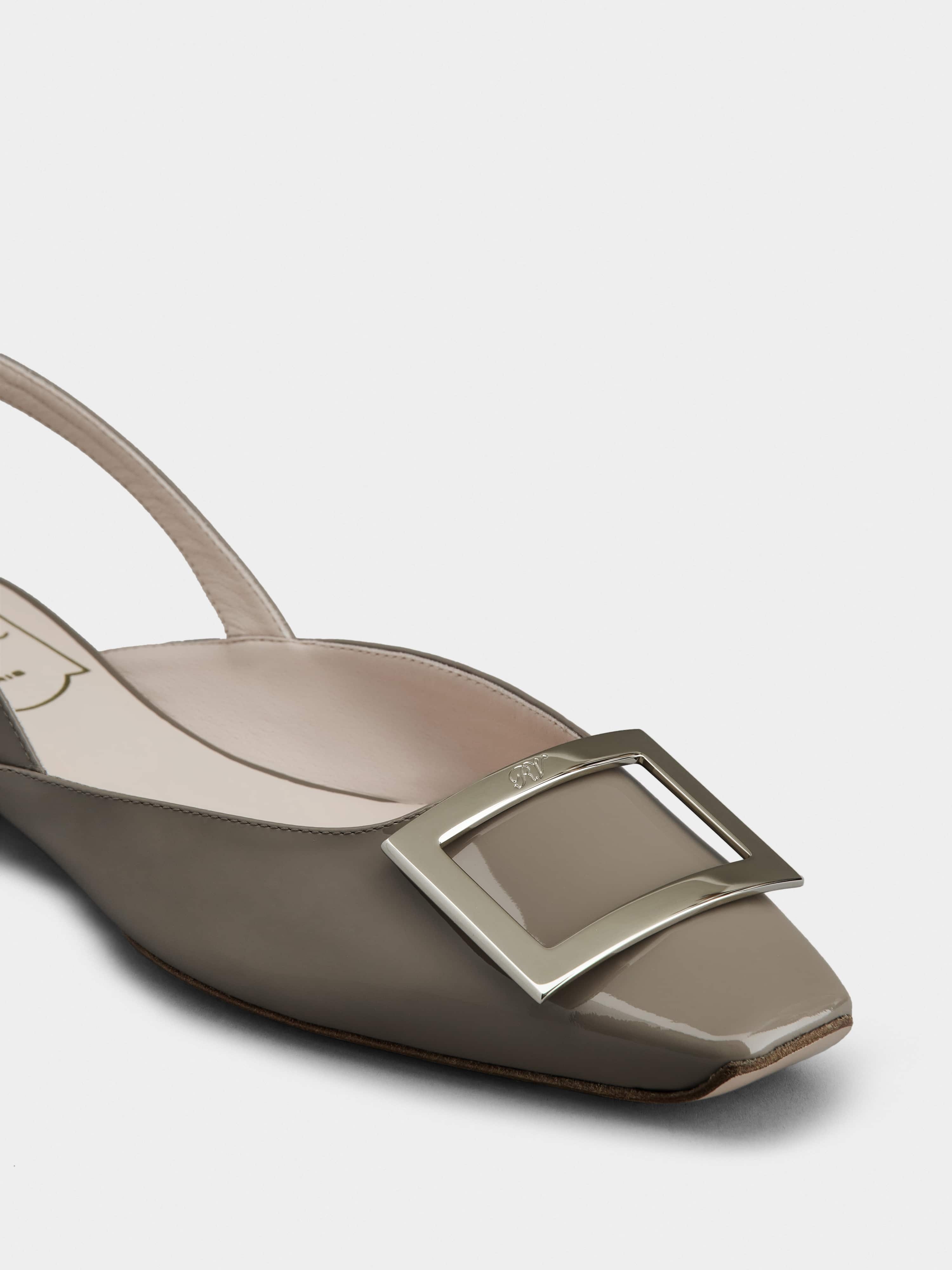 Trompette Metal Buckle Slingback Ballerinas in Patent Leather - 8