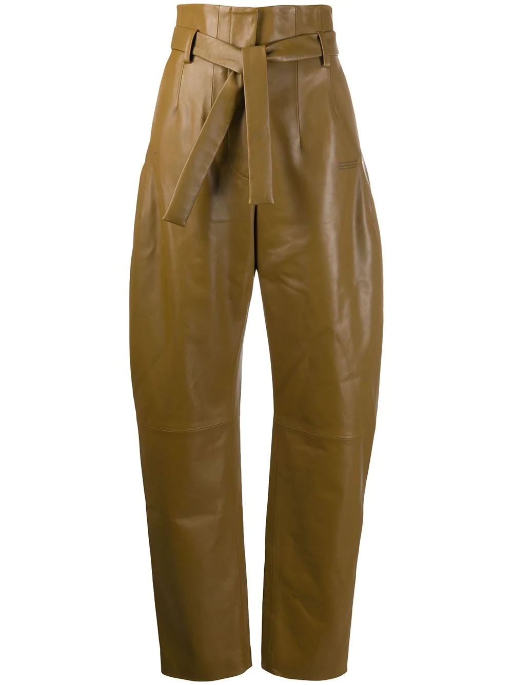 tapered high-waisted leather trousers - 1