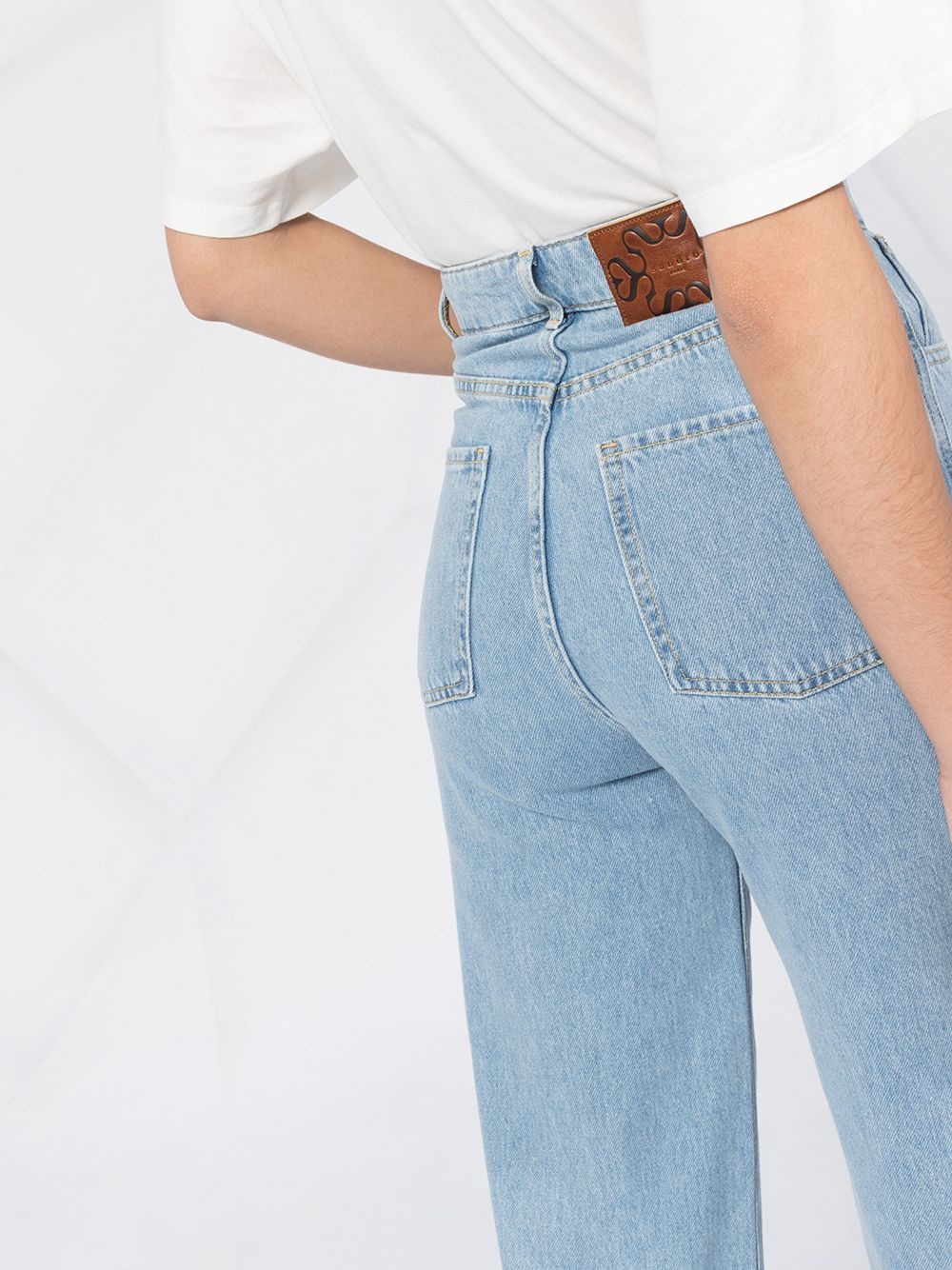 high-waist straight jeans - 5