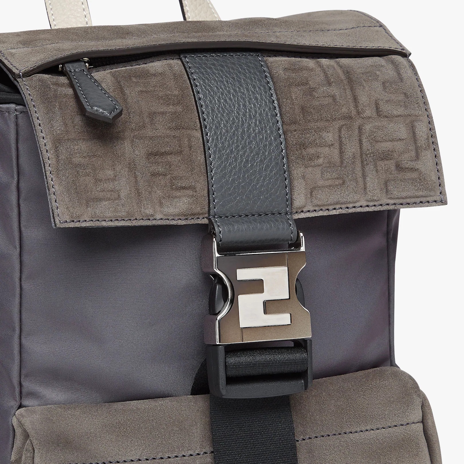 Gray suede backpack - 4