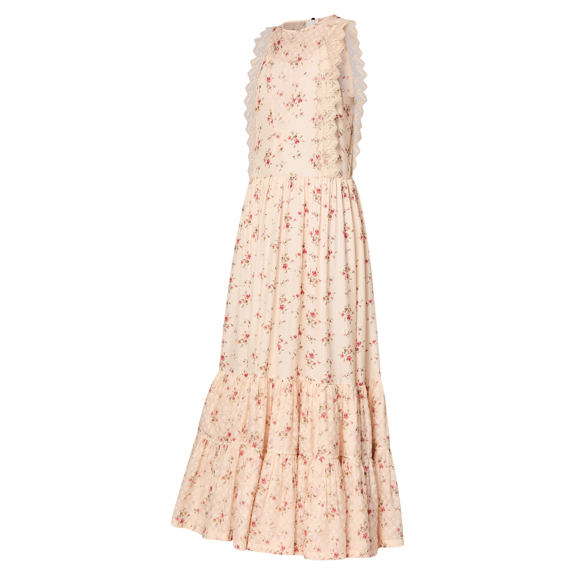 Lace Trim Floral Dress - 2