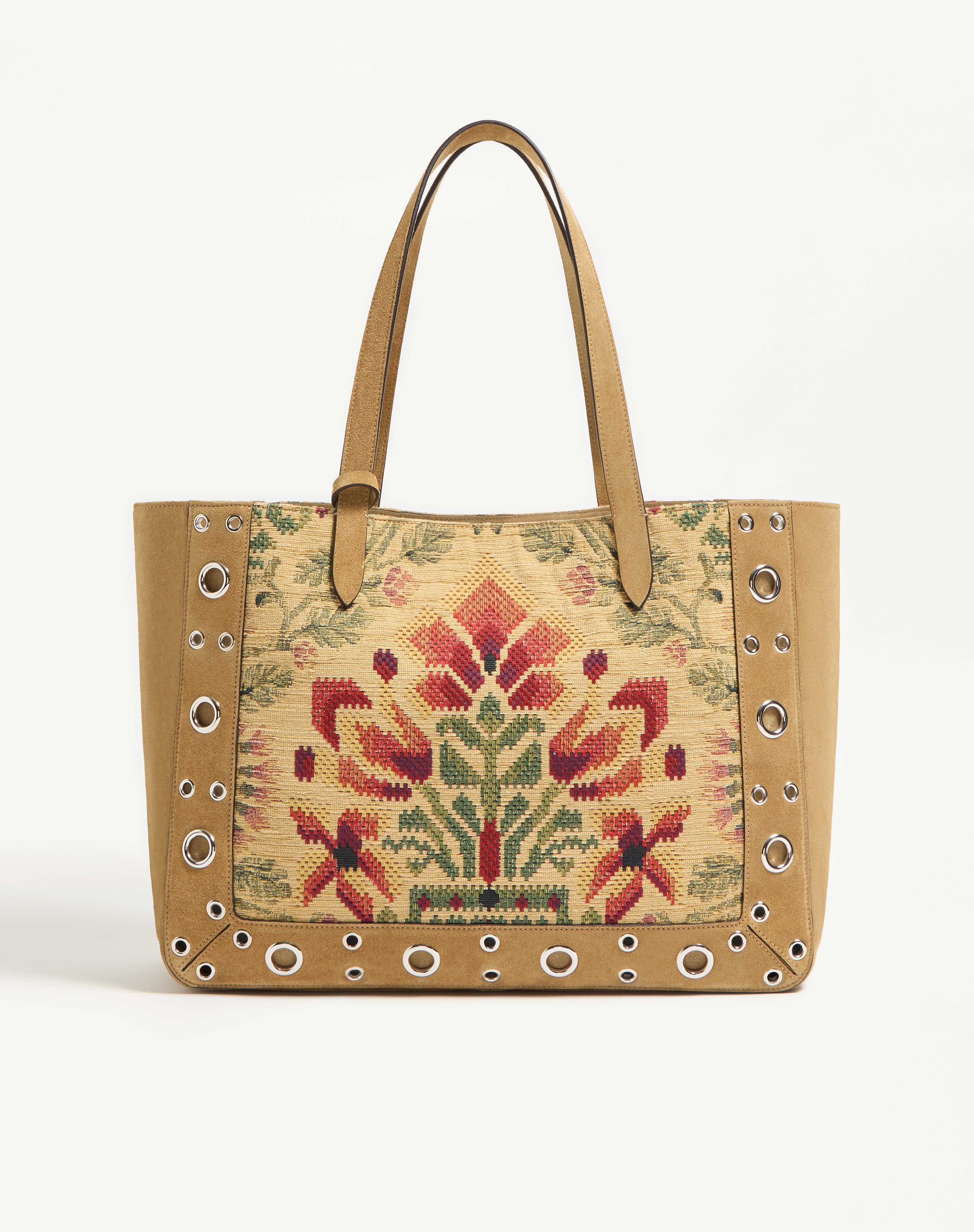VALENTINO GARAVANI NELLCÔTE MEDIUM SHOPPING BAG IN JACQUARD FABRIC - 5