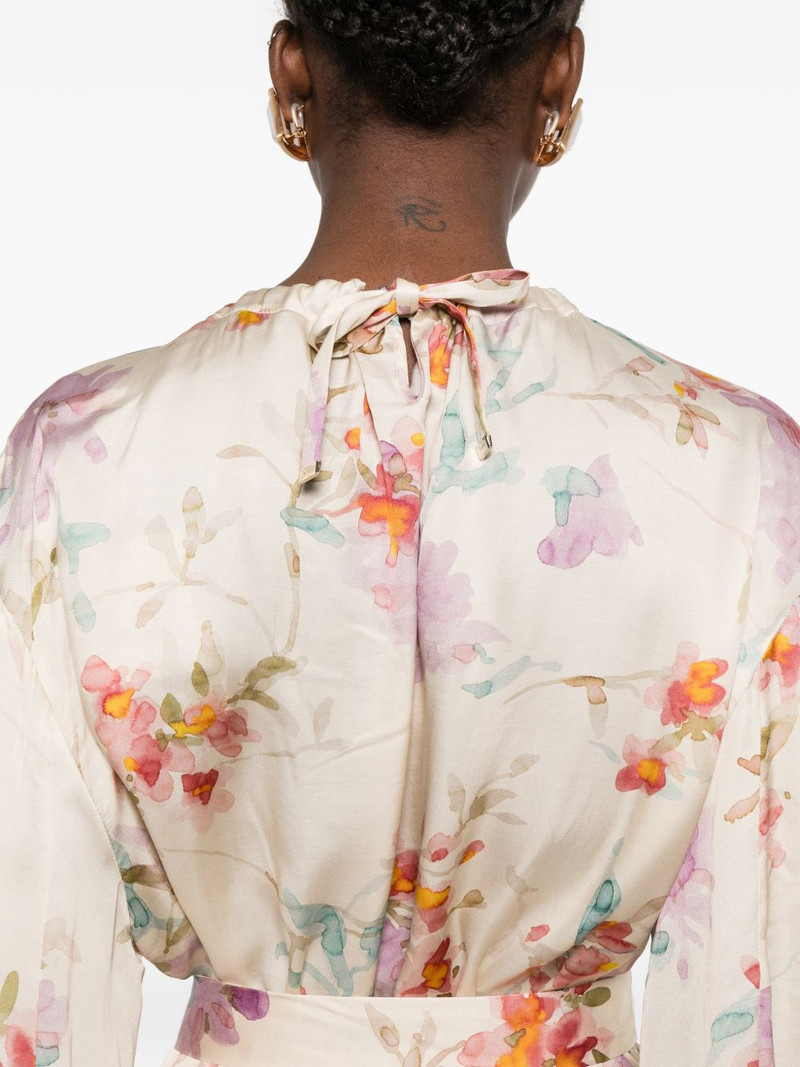 floral-pattern tie-waist mini dress 5