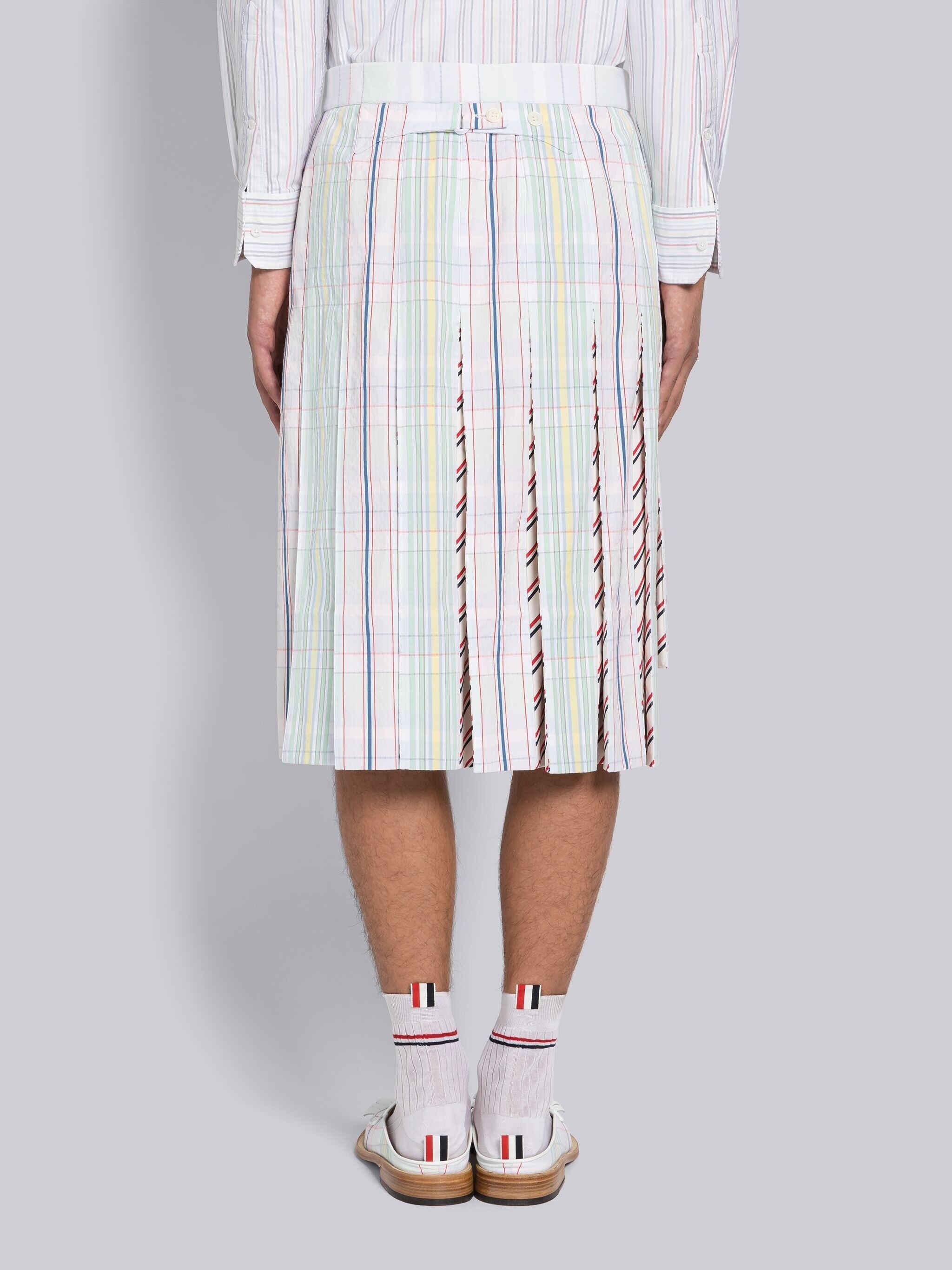 Fun-Mix Gingham Backstrap Classic Pleated Skirt - 3
