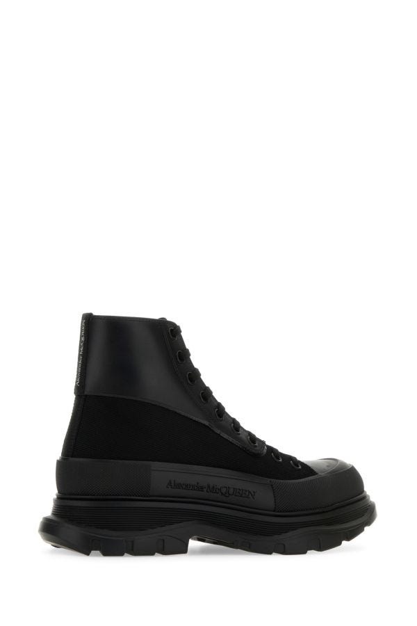 Black canvas and leather Boxer ankle boots - 3