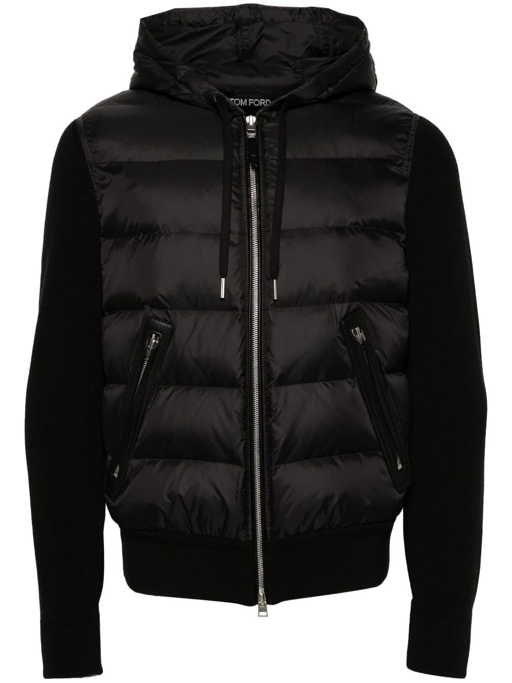 TOM FORD Slim-Fit Panelled Ribbed Wool and Quilted Shell Down