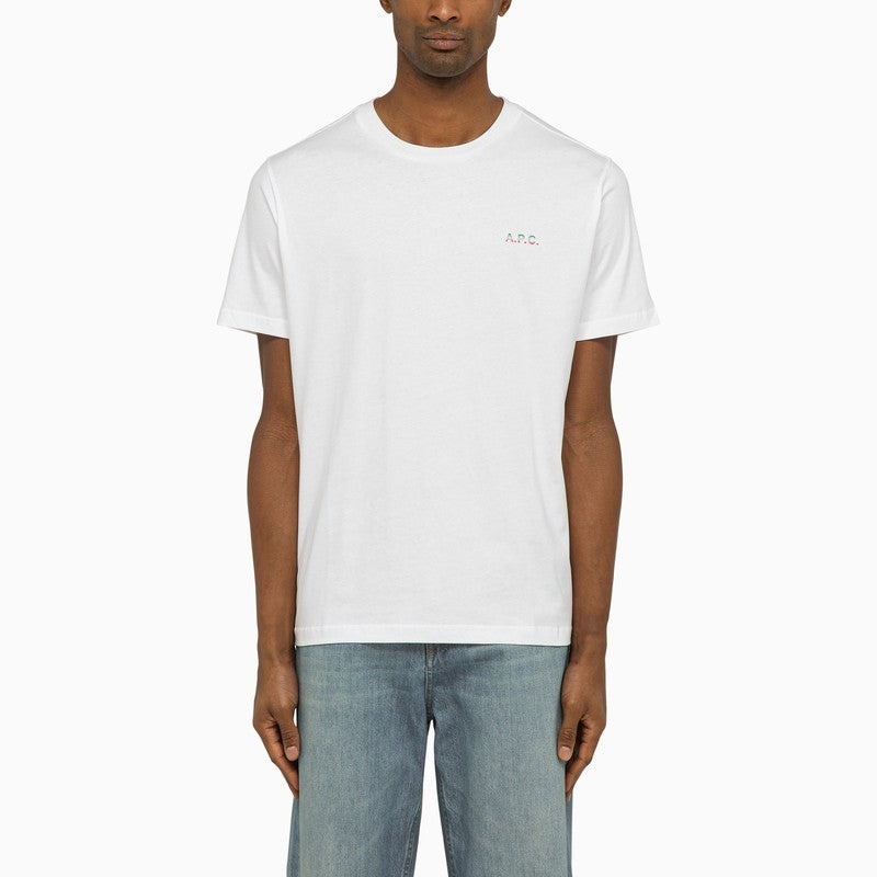 LOGOED WHITE CREW-NECK NOLAN T-SHIRT - 1