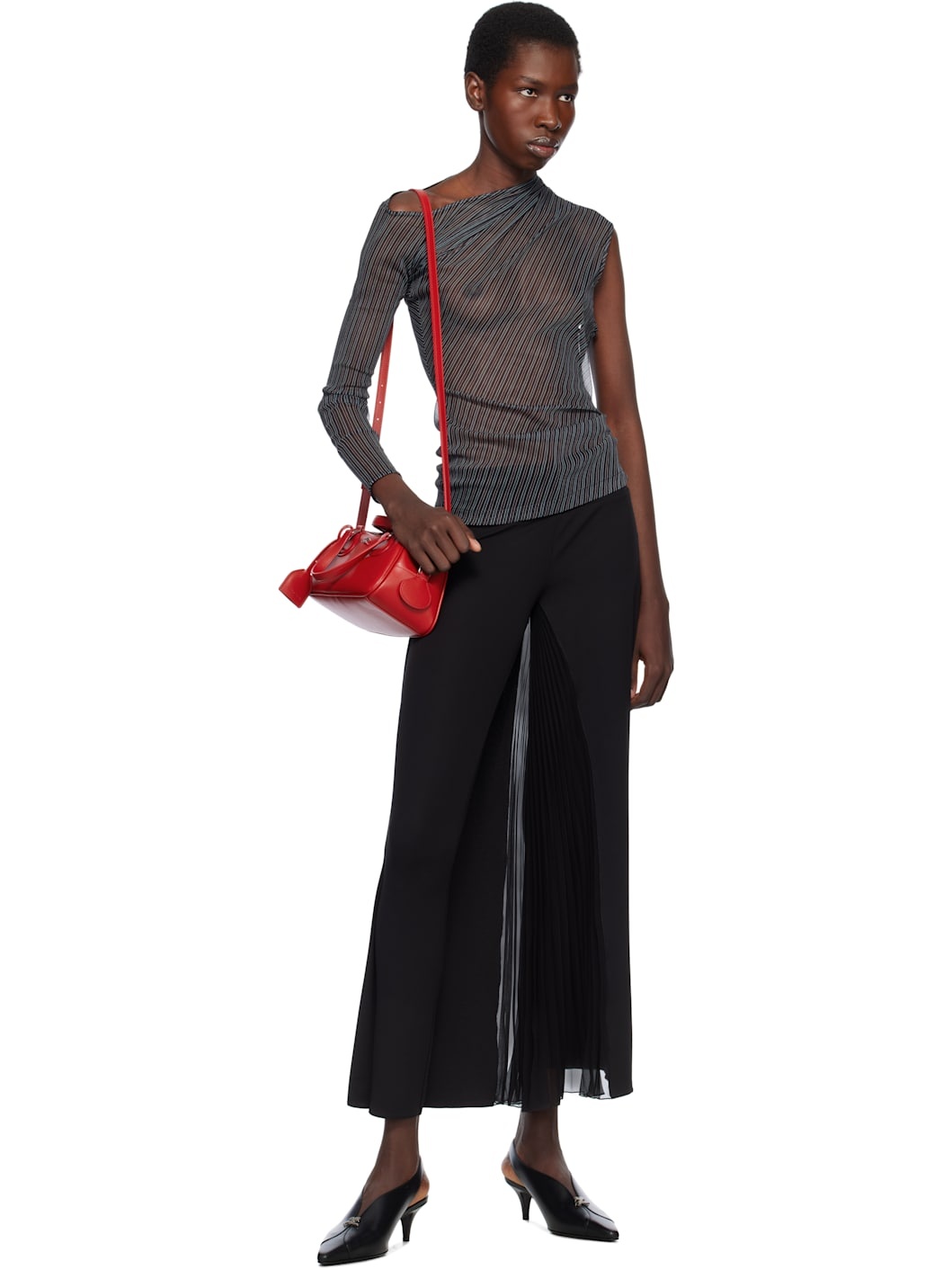 Black Infinity Pleats Jersey Trousers - 4