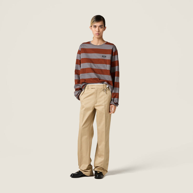 Miu Miu Striped jersey T-shirt outlook