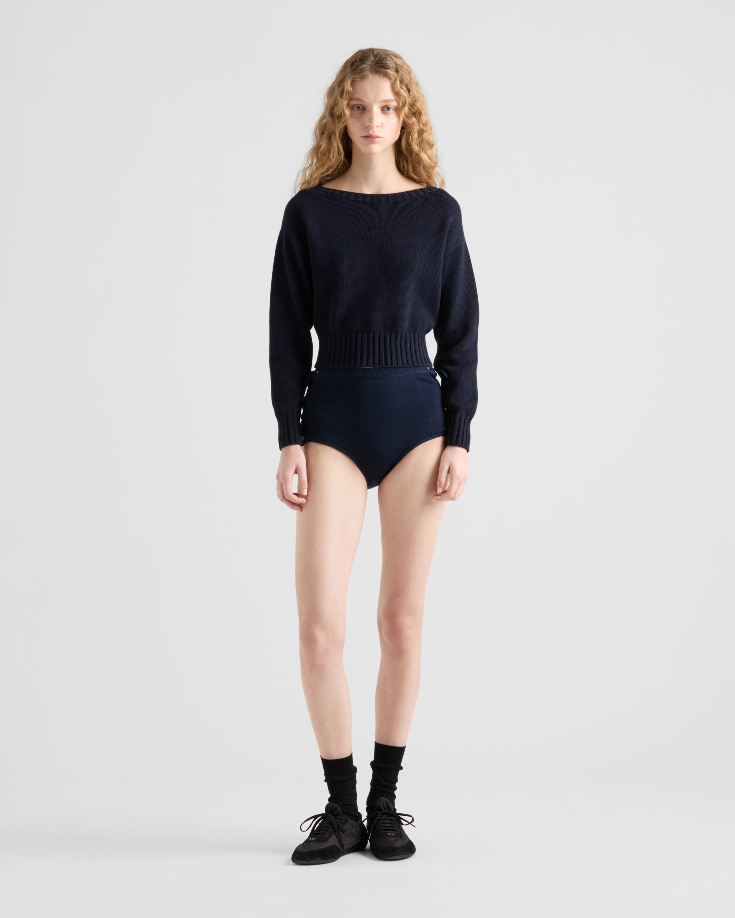 Cotton boat neck sweater - 2