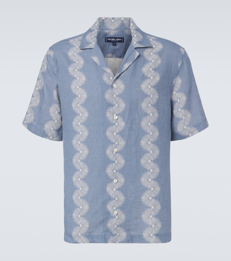 Roberto printed linen bowling shirt - 1