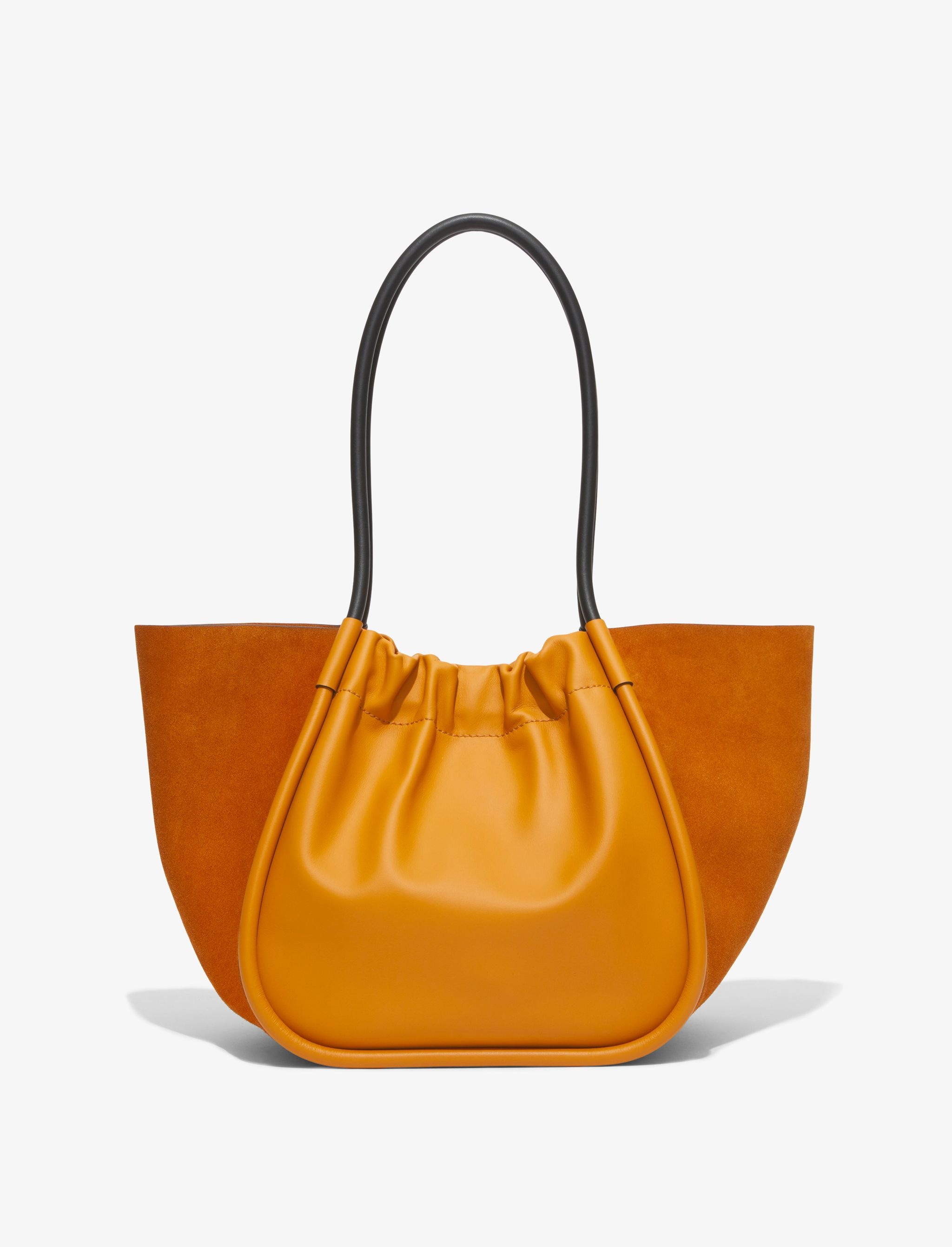 Large Suede Ruched Tote - 4