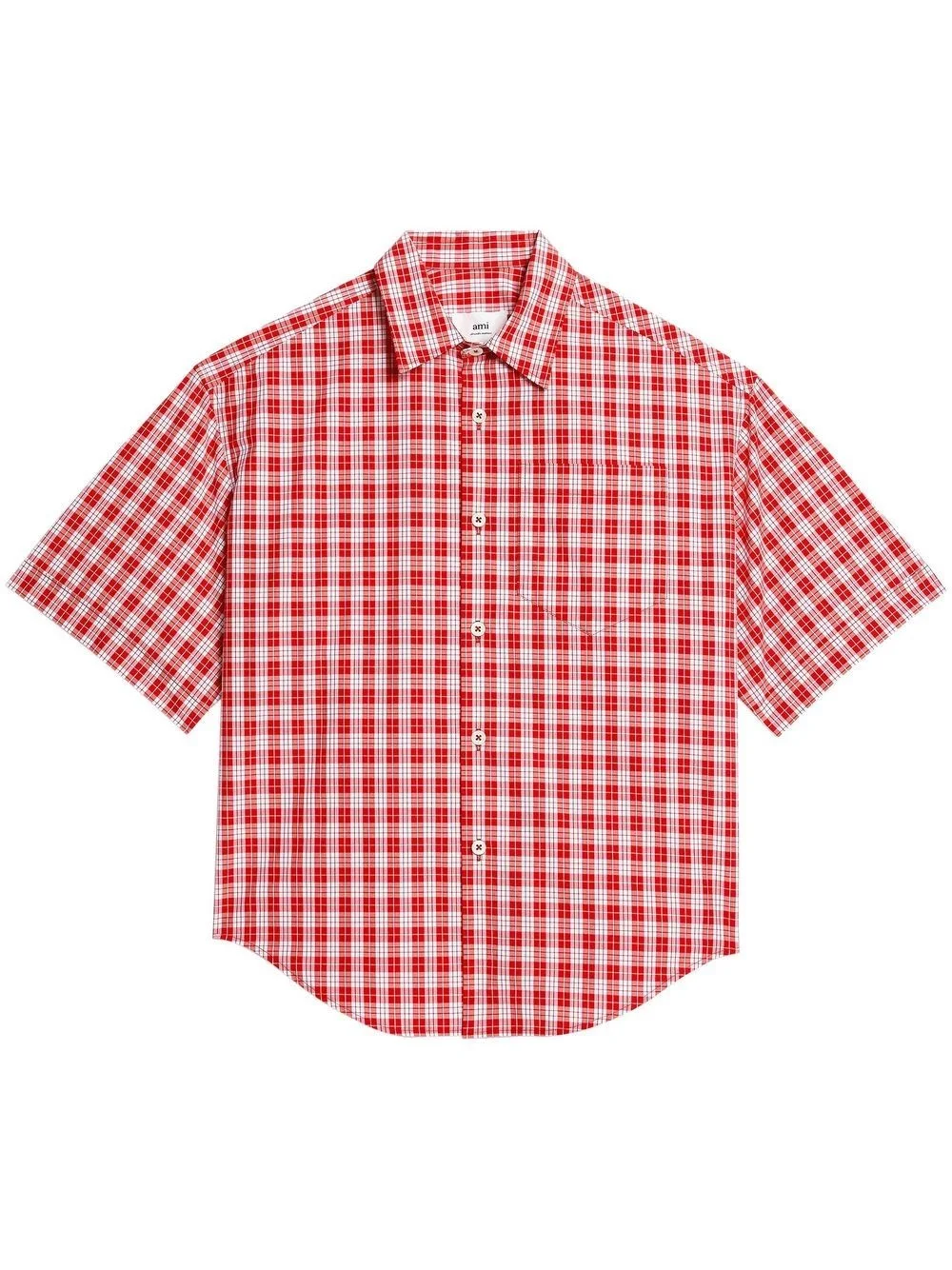checked short-sleeve shirt - 1