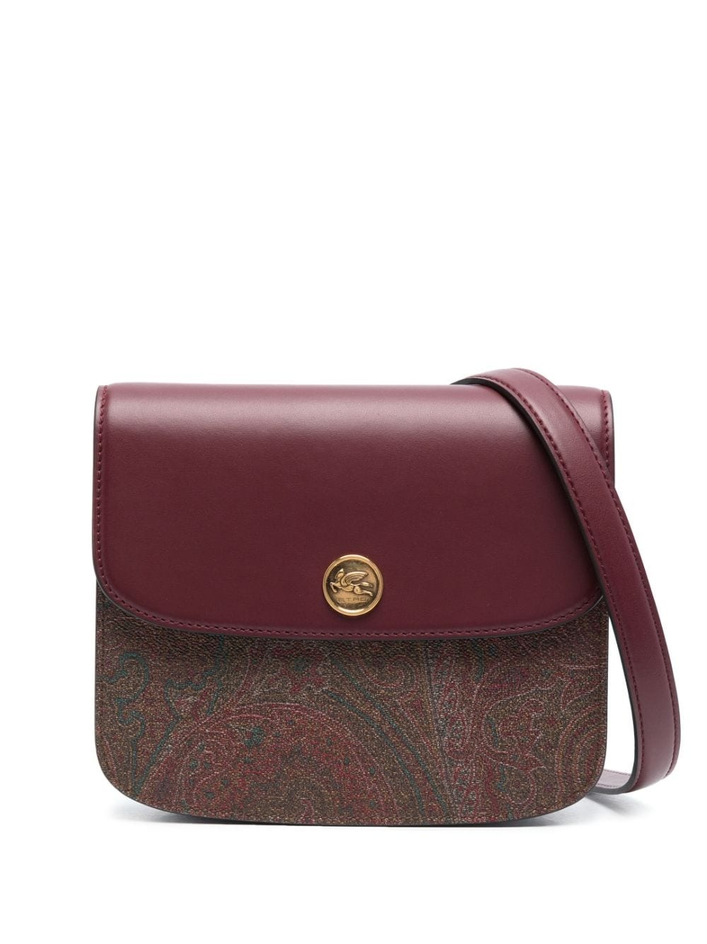 paisley-print leather crossbody bag - 1