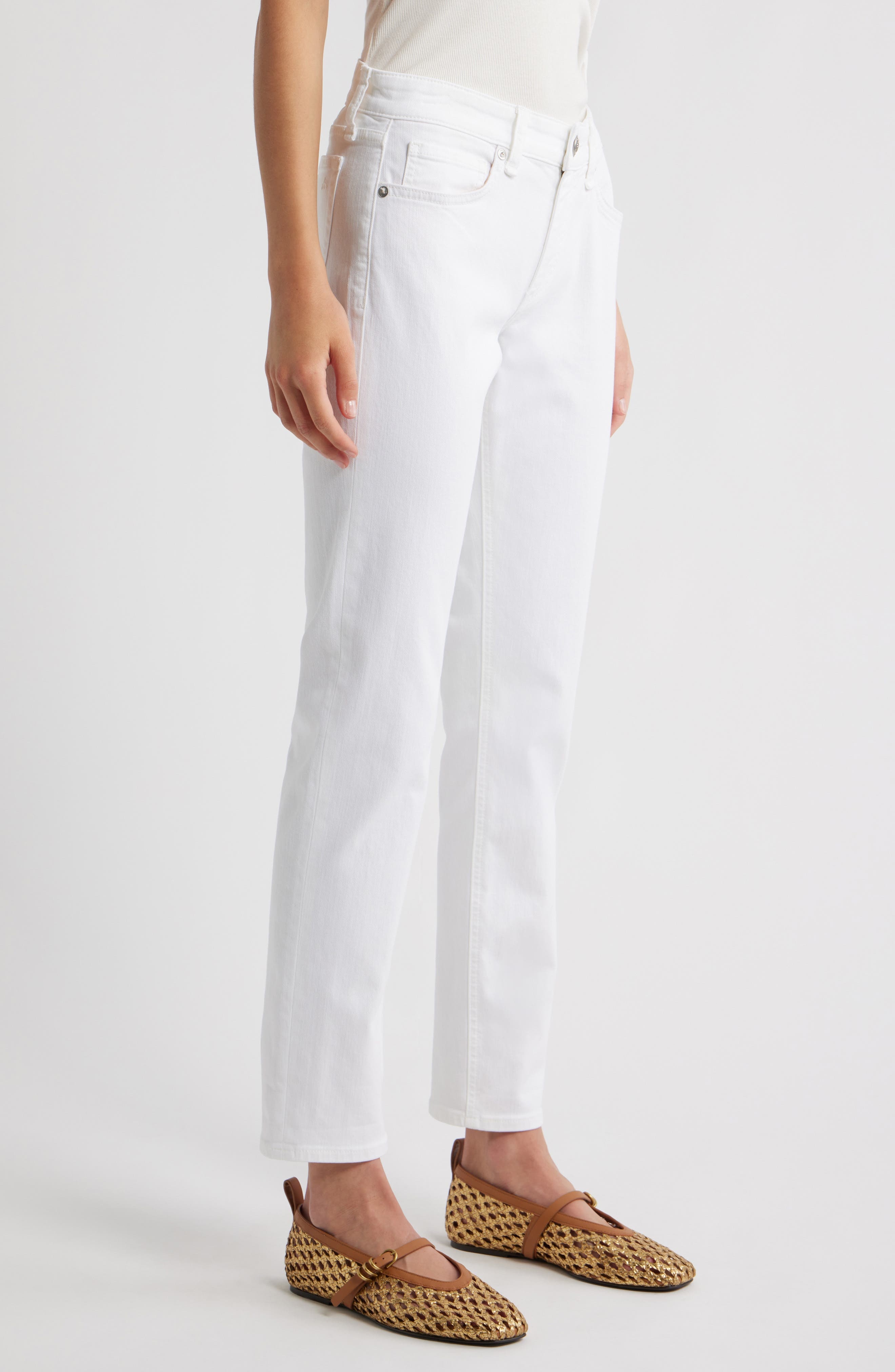 rag & bone Dre Low Rise Slim Boyfriend Jeans in Opticwht at Nordstrom - 3