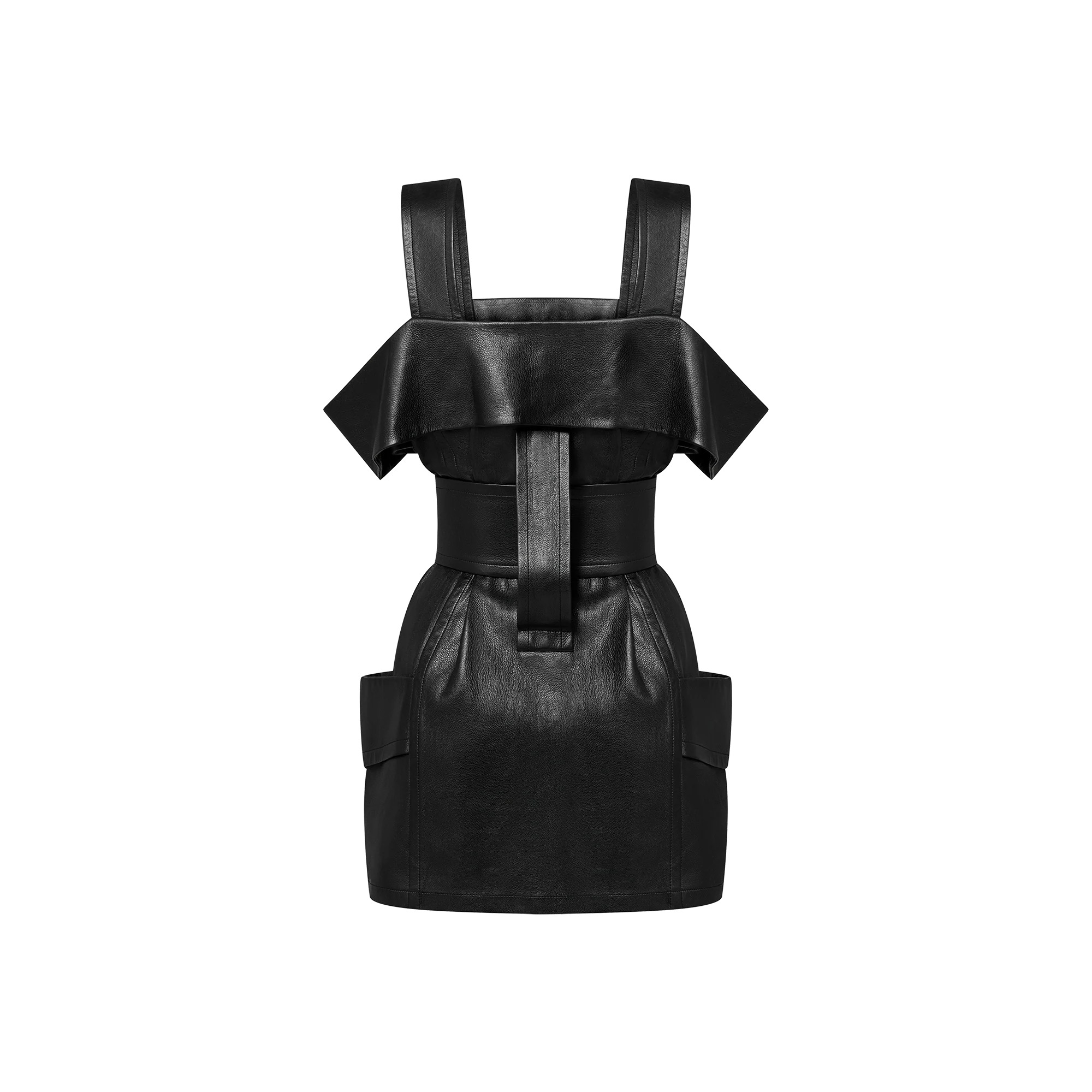 Oversized Belt Calfskin Utility Dress - 3