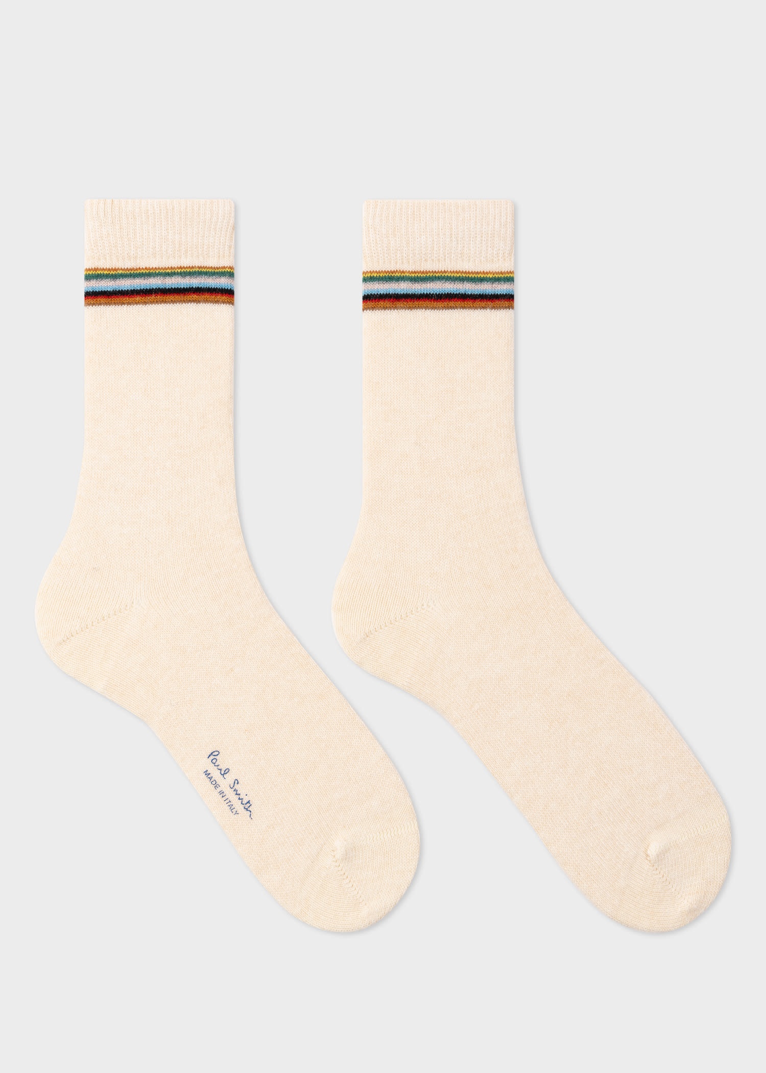 'Signature Stripe' Wool-Cashmere Blend Three Pack Socks - 5