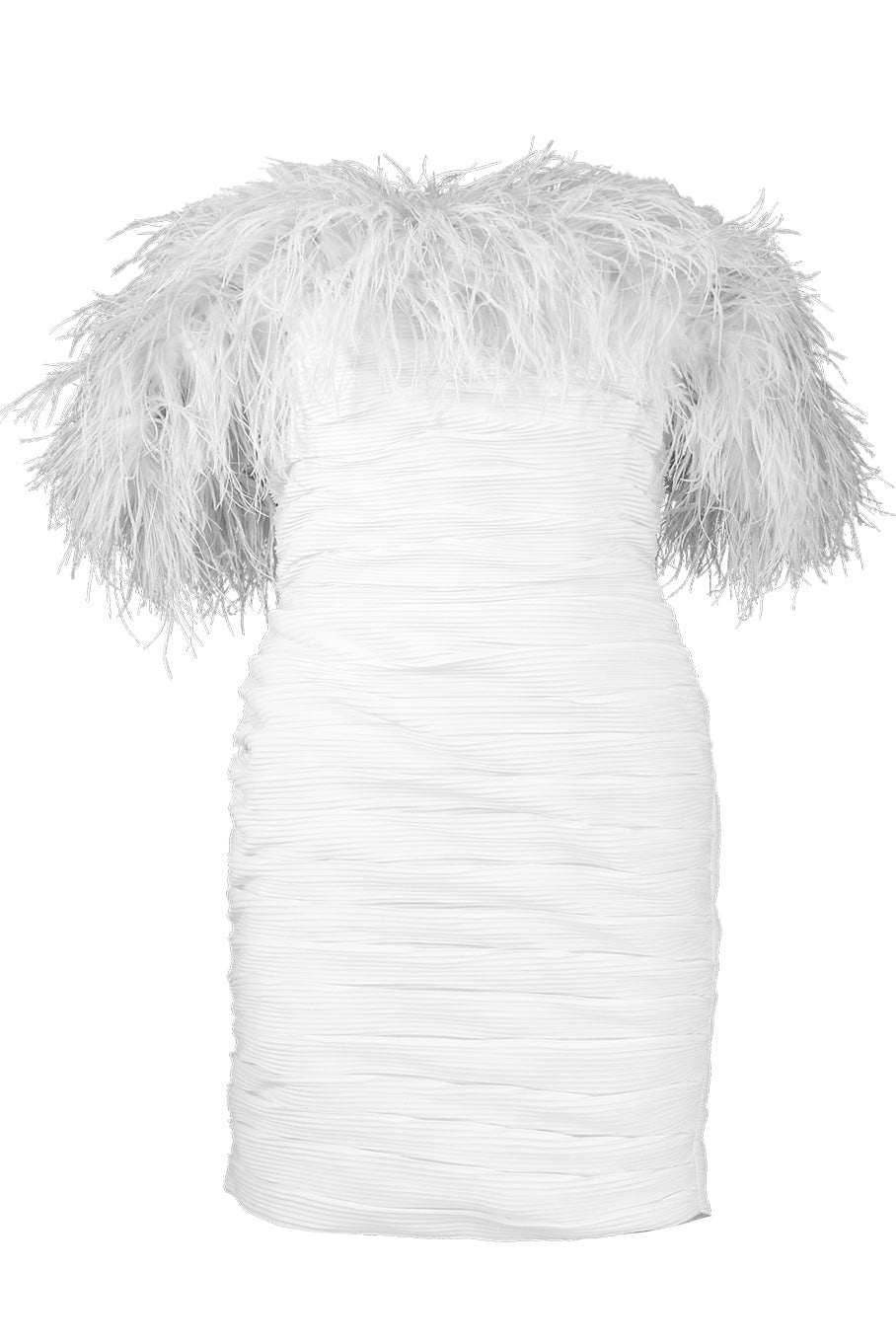 Zion Mini Pleated Dress- Ivory - 1