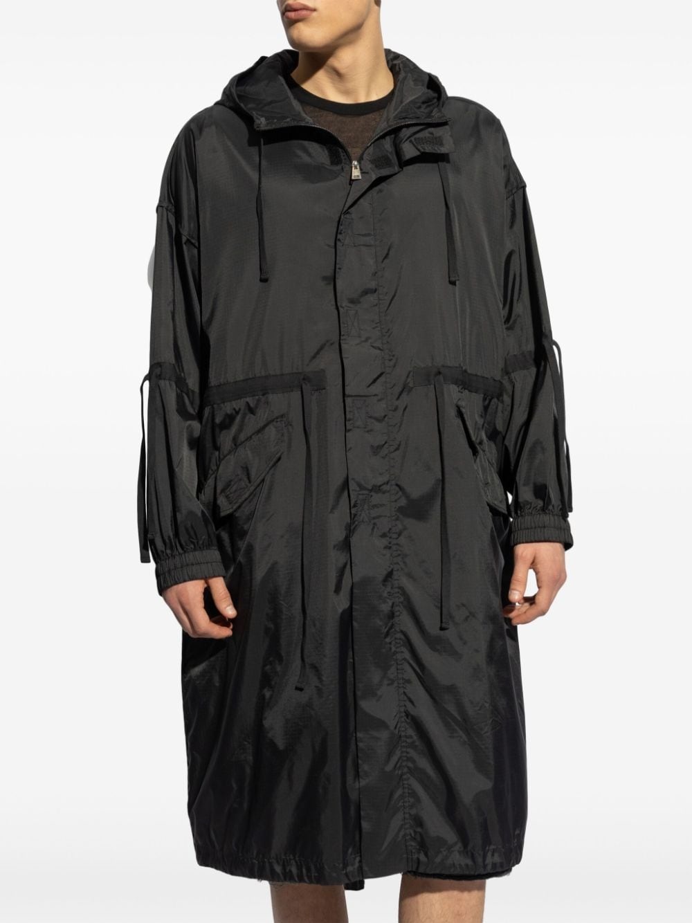 logo-print ripstop parka coat - 3